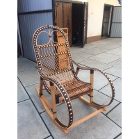 Крісло-качалка коричневе з білим розбірне 1100003