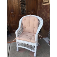 Крісло плетене звичайне, біле з подушкою 1060004
